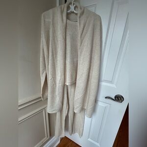 Tahari 100% Cashmere 3 Piece Matching Set Sweater, Tank and Pants Oatmeal
